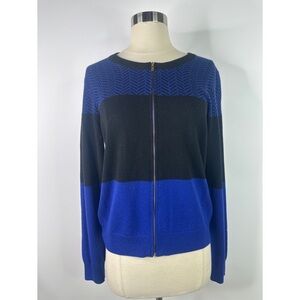 Banana Republic Colorblock Zig-Zag Pattern Zip Up Sweater Cardigan